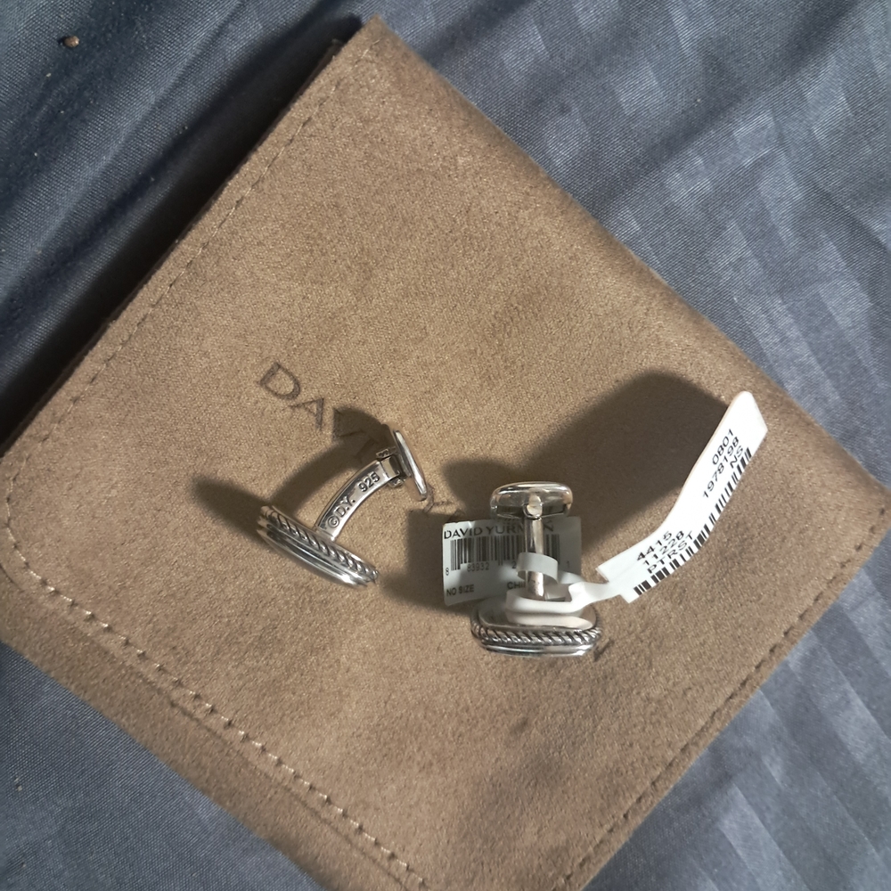 David Yurman Silver Rope Cuff Links